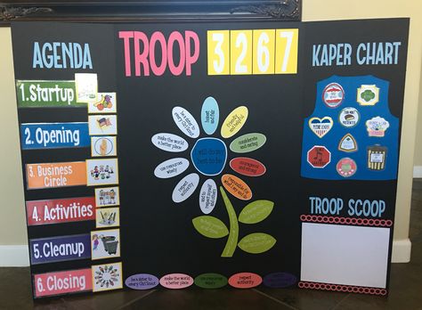 Daisy Scouts Meeting Board - Kaper Chart Daisy Scout Activities, Girl Scouts Daisy Activities, Kapers Chart, Kaper Chart Daisies, Daisy Kaper Charts, Daisy Girl Scouts Activities, Kaper Chart Girl Scouts, Girl Scouts Daisy, Daisy Troop Meeting Ideas