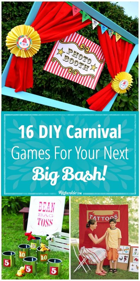 16 DIY Carnival Games for Your Next Big Bash Carnival Game Signs, Halloween Carnival Games, School Carnival Games, Diy Carnival Games, Backyard Carnival, Carnival Games For Kids, Theme Carnaval, Fall Carnival, Diy Carnival