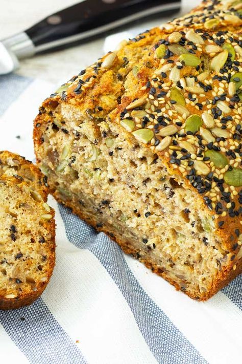 Fast No Knead Multi-Seed Bread Recipe | El Mundo Eats No Knead Seeded Bread, Multi Seed Bread Recipe, Grain Bread Recipe Multi, Gimme Some Oven No Knead Bread, First Watch Multigrain Bread, Sally’s No Knead Seeded Oat Bread, Seeded Bread Recipes, Hard Bread, Seed Bread