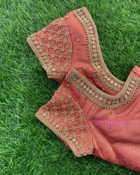 Work Blouse Hand Designs, Simple Aari Work Blouse Design, Simple Aari Work Blouse, Aari Work Blouse Design, Simple Aari Work, Blouse Maggam Work, Mirror Work Blouse Design, Latest Bridal Blouse Designs, Kids Blouse Designs