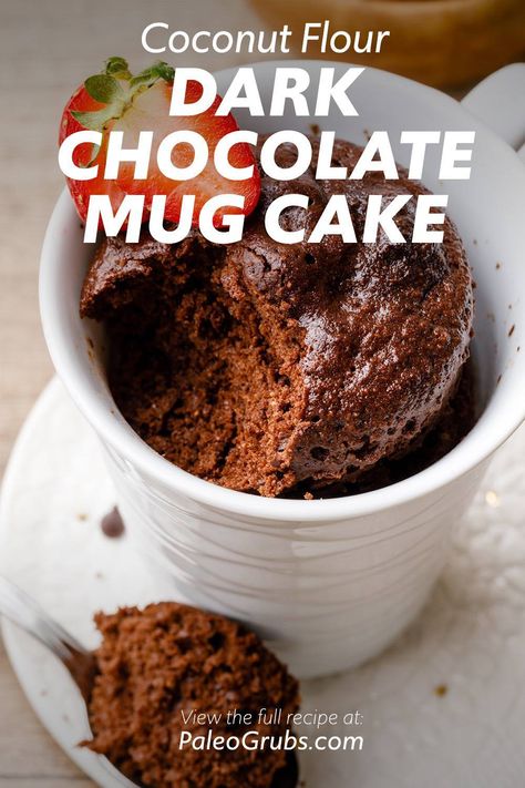 Coconut Flour Mug Brownie, Mug Cake Coconut Flour, Coconut Flour Mug Cake, Coconut Flour Brownies, Coconut Flour Cakes, Gluten Free Mug Cake, Dessert In A Mug, Dark Chocolate Coconut, Anatomy Chart