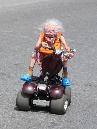 Old lady on a scooter | Glen Gower | Flickr Full Throttle, Dentures, Old Lady, Mobility Scooter, Look At, Funny