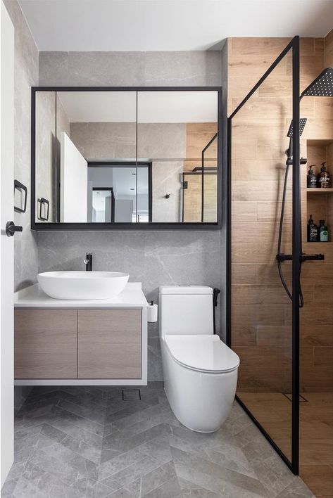 Cosy Bathroom, Bathroom Interior Design Modern, Small Bathroom Interior, Bilik Air, Toilet Sink, Washroom Design, Small Bathroom Makeover, Bathroom Design Inspiration, Tiny Bathrooms