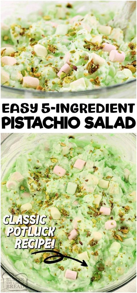 EASY PISTACHIO SALAD RECIPE - Butter with a Side of Bread Pistachio Pudding Salad, Thanksgiving Fruit Salad, Pudding Salad, Pistachio Dessert Pudding, Dessert Salad Recipes, Watergate Salad, Pistachio Salad, Coleslaw Recipe Easy, Fruit Salad Recipe