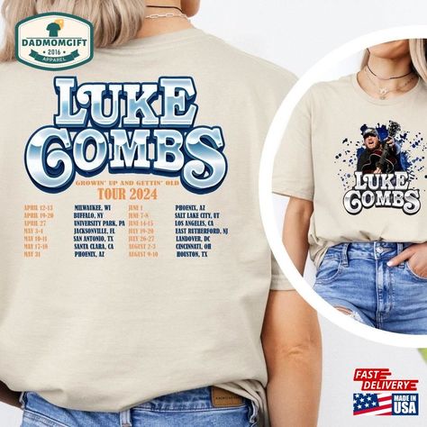 Luke Combs 2024 Tour Shirt Merch Sweatshirt Unisex Check more at https://dadmomgift.com/product/luke-combs-2024-tour-shirt-merch-sweatshirt-unisex/ Luke Combs, Music Shirts, Latest Trend, Tour Shirt, Matching Family Outfits, Tour T Shirts, How To Make Tshirts, Matching Outfits, Top Trends