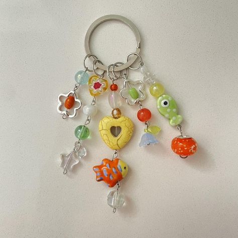 Aesthetic Keychain, Fish Keychain, Keychain Bundle, Fish Ideas, Keychain Ideas, Clay Keychain, Water Aesthetic, Clay Stuff, Fishing Diy