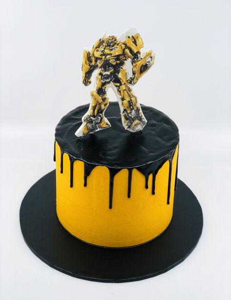 Bumblebee Cake Ideas, Bumble Bee Cake Transformers, Transformer Cakes For Boys, Transformers Cake Ideas, Bumblebee Transformers Cake, Bumble Bee Transformer Cake, Bumblebee Cake, Optimus Prime Cake, Transformers Birthday Cake