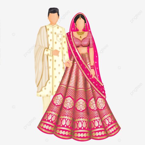 Caricature Drawing Wedding Couple, Bride Groom Illustration Indian, Hindu Wedding Illustration, Indian Bride Groom Illustration, Hindu Bride And Groom Cartoon, Bride Groom Caricature, Indian Wedding Couple Illustration, Bride Groom Illustration, Wedding Illustration Couple