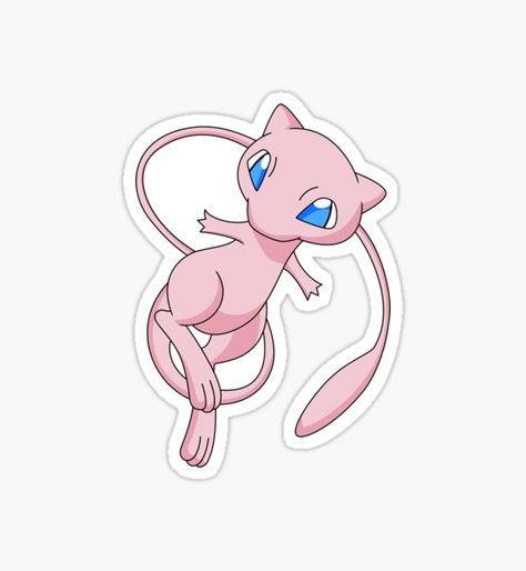 Cartoon Art Prints, Mew Pokemon, Pokemon Invitations, Pikachu Tattoo, Her Tattoo, One Tattoo, Pokemon Mew, Anime Lineart, Pokemon Stickers