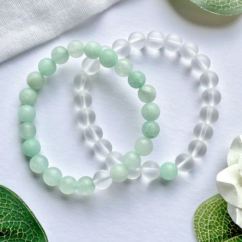 Couple Bead Bracelets, Cheap Beaded Crystal Friendship Bracelet, Crystal Beads Bracelet Design, Matching Crystal Bracelets, Bracelets With Large Beads, Friendship Bead Bracelets Ideas, Cute Green Beaded Bracelet For Friendship, Cute Beaded Crystal Bracelet For Gift, Green Resizable Beaded Bracelets For Friendship