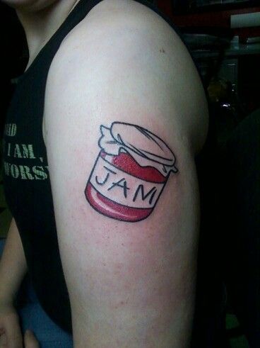 Jam jar tattoo Jam Jar Tattoo, Kent Tattoo, Jam Tattoo, Jar Tattoo, Plane Tattoo, Tattoo Patterns, Bottle Tattoo, Tattoo Pictures, Perfect Beard