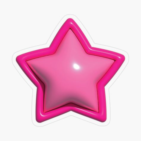 Get my art printed on awesome products. Support me at Redbubble #RBandME: https://www.redbubble.com/i/sticker/bubblegum-pink-star-by-verycoolandnice/153501411.O9UDB?asc=u Pink Stickers Png, Pink Star Sticker, White Background Plain, Y2k Stickers, Minimalist Icons, Canvas Learning, Bubble Balloons, Balloon Shapes, Scrapbook Stickers Printable