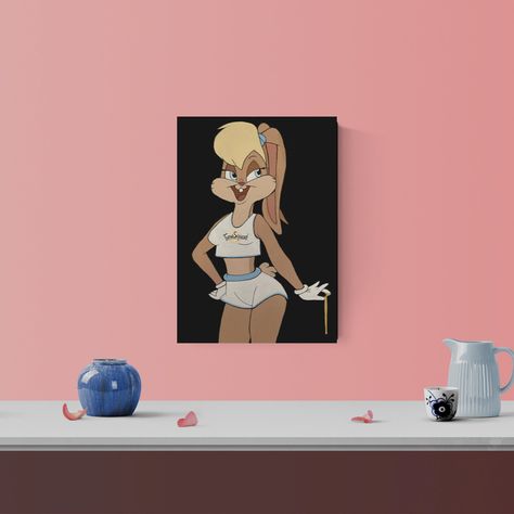 Lola Bunny Painting, Lola Bunny, Bunny Painting, Cute Canvas Paintings, Cute Canvas, Art Cartoon, Painting Art, Gold Black, Artist Inspiration