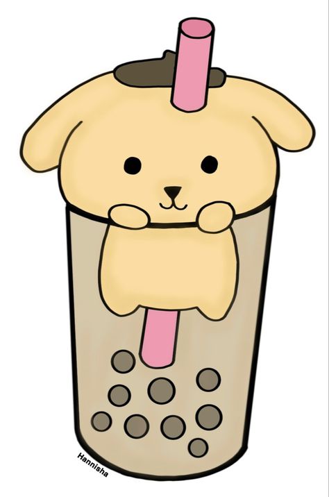 Sanrio Boba Drawing, Boba Drawings, Sanrio Boba, Boba Drawing, Sanriocore Aesthetic, Stickers Drawing, Drawing Aesthetic, Reference Art, Emoji Stickers