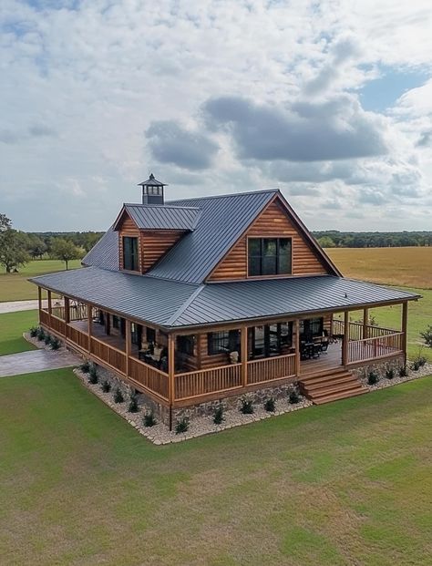 Mountain Dream Homes, Wraparound Porch, Casa Country, Dream Life House, Farmhouse House, Ranch Style Homes, Wrap Around Porch, Barn Style House, House Building