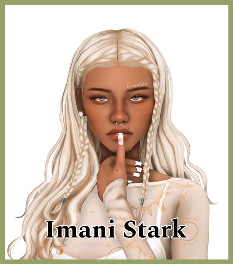 Imani Stark | leafblis Create A Sims Character, Sims 4 Cc Lesbian Hair, Sims 4 Downloadable Sims, Sims Cc Hair Women, Sims To Download Sims 4, Sims4 Characters, Ts4 Mm Hair, Patreon Sims 4 Cc Hair, Maxis Match Hair Sims 4