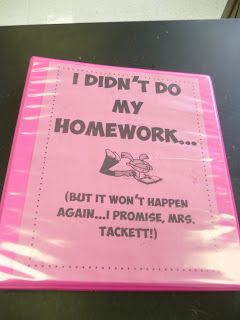 Students have to write in a log every time they do not turn in their homework on time and explain themselves. This helps teachers keep track of how many times the same student does not do his/her homework, makes students think about why they did not do their homework, and establishes accountability. Homework Binder, No Homework, Teaching Classroom Management, Teaching Organization, Penanda Buku, Classroom Organisation, Classroom Behavior, Teacher Organization, Creative Classroom