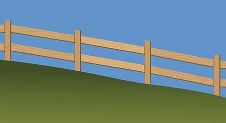 Building Fence Hill - Contoured Fencing Fence On A Hill, Stepped Fence, Building Fence, Build A Fence, Post And Rail Fence, Sloped Yard, Types Of Fences, Building A Fence, Rail Fence