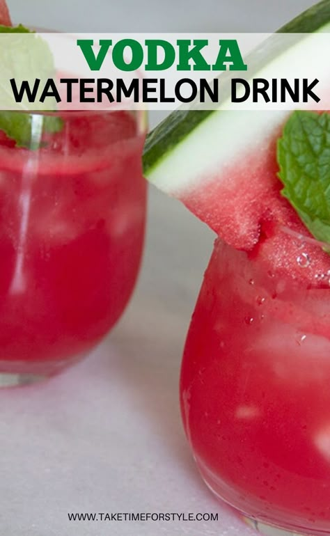 Drinks With Watermelon Juice, Watermelon Mixed Drinks Alcohol, Blended Vodka Drinks, Watermelon Alcohol Drinks, Vodka Water Drinks Recipes, Watermelon Punch Alcohol, Watermelon Vodka Mixed Drinks, Vodka Drinks Easy Simple, Watermelon Mixed Drinks