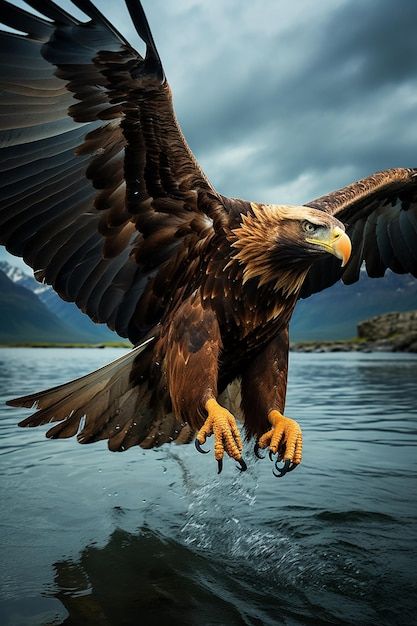 Illustration D'aigle Majestueux Fond D'é... | Premium Photo #Freepik #photo #aigle #aigle-americain #aigle-royal #flying-eagle Golden Eagle Flying, American Eagle Art, Eagle Photos, Eagle Photography, Eagle Project, Aigle Royal, Eagle Flying, Eagle Images, Best Gym Workout