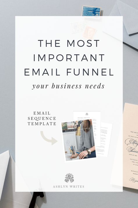 The Most Important Email Funnel Your Business Needs - Ashlyn Writes Copywriting Ashlyn Writes, Strategy Infographic, Email Writing, Marketing Copywriting, Website Copywriting, Email Marketing Template, Sales Funnel, Online Business Marketing, Email Marketing Strategy