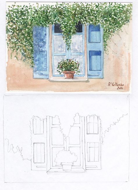 Watercolor Scenery, Canvas For Beginners, Watercolor Architecture, Diy Watercolor Painting, Architecture Drawing Art, Acrylic Painting For Beginners, Watercolor Painting Techniques, Cat Air, Watercolor Paintings Tutorials