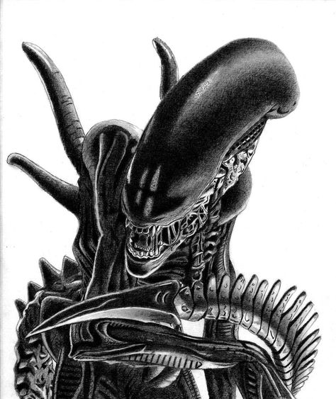 H.R. Giger's Xenomorph by Naitho on DeviantArt Alien Tattoo Xenomorph, Xenomorph Tattoo, Giger Alien, Mayan Tattoos, Predator Alien Art, Giger Art, H.r. Giger, Alien Artwork, Alien Tattoo