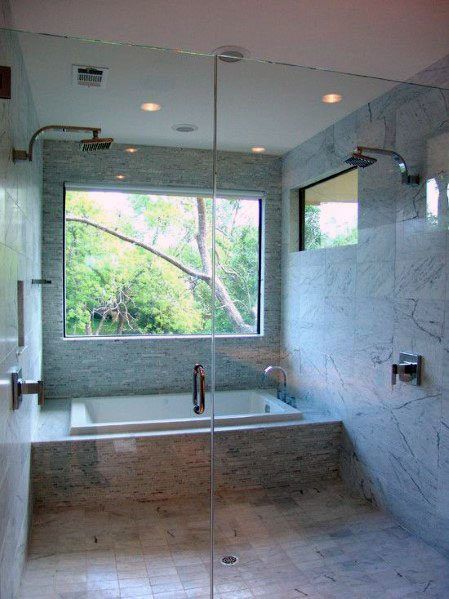 Top 70 Best Shower Window Ideas - Bathroom Natural Light Shower Windows Ideas, Bathroom Tub Shower Combo, Layout Bathroom, Bathtub Shower Combo, Shower Combo, Bathroom Tub Shower, Modern Bathtub, Window In Shower, Bathtub Design