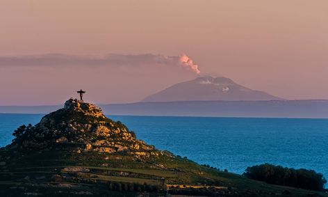 Etna visible from Gozo, Malta. Malta Italy, Mt Etna, Citroën Id, Gozo Malta, Maltese Islands, Malta Island, Small Island, Mediterranean Sea, Archipelago