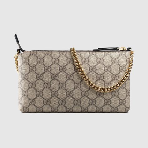 GG Supreme canvas wrist wallet Gucci Clutch, Wrist Wallet, Fancy Bags, Designer Wallets, Gucci Wallet, Wallet Bag, Small Accessories, Clutch Wallet, Designer Bags