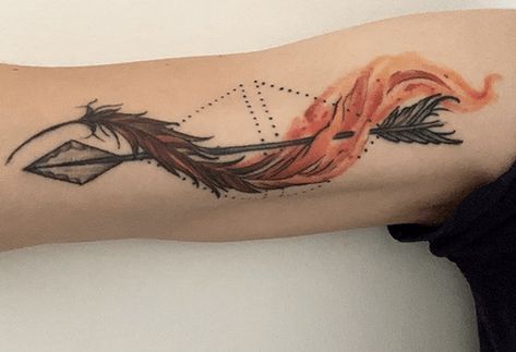 Phoenix And Arrow Tattoo, Water Pheonix Tattoo, Flame Arrow Tattoo, Raven And Phoenix Tattoo, Phoenix Yin Yang Tattoo, Dragon And Fire Tattoo, Phoenix And Fire Tattoo, Fire Feather Tattoo, Pheonix Feather Tattoo For Women