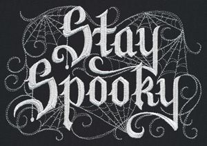 Stay Spooky | Urban Threads: Unique and Awesome Embroidery Designs Halloween Letters, Catty Noir, Stay Spooky, Halloween Magic, Embroidered Towels, Season Of The Witch, Terry Towel, Flour Sack, Waffle Weave