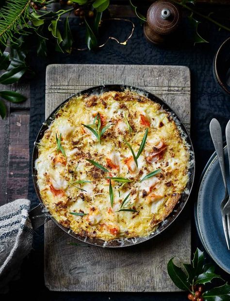 Lobster omelette recipe | Sainsbury's Magazine Lobster Omelette Recipe, Lobster Omelette, Baked Omelette, Omelette Recipe Easy, Magazine Recipe, Winter Holiday Recipes, Pescetarian Recipes, Breakfast Omelette, Lobster Dishes