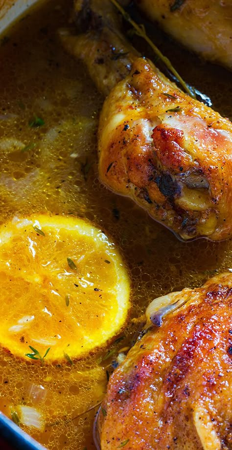 Roast Chicken Recipes, Orange Recipes, Chicken Dishes Recipes, Roast Chicken, Poultry Recipes, Chicken Dinner Recipes, Easy Chicken Recipes, Chicken Thighs, Chicken Dinner