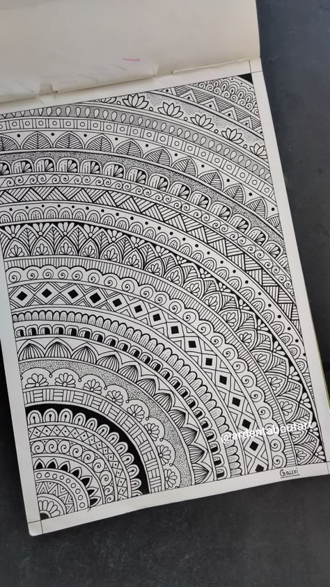 Attractive Drawing Ideas, Basic Mandala Patterns, Mandala Book, Easy Mandala Drawing, Bond Paper Design, Easy Mandala, Seni Dan Kraf, Zen Doodle Art, Mandala Art Therapy