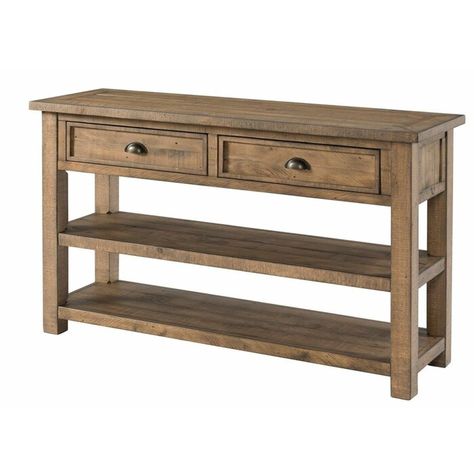 Benjara Coastal Style Rectangular Wooden Console Table With 2 Drawers, Brown | Perigold Natural Sofas, Sofa Console Table, Sofa Console, Wooden Console Table, Wooden Console, Flat Panel Tv, Wood Sofa, Wood Console Table, Wood Console