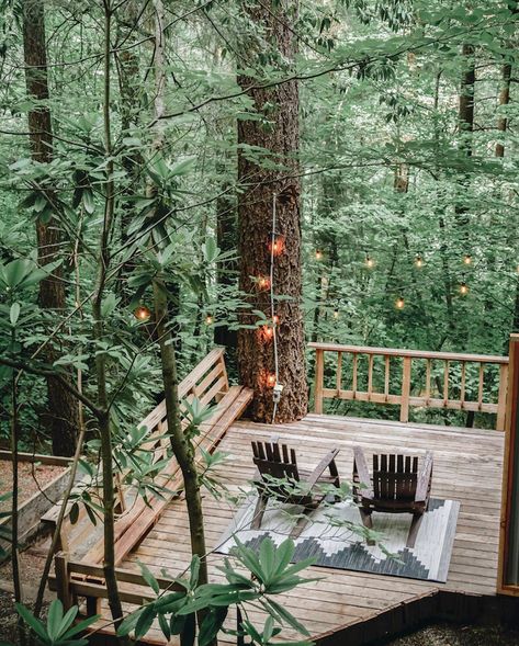 Deck In The Woods, Mountains Travel, Vacation Cabin, Adventure Hiking, Rural Retreats, House Deck, Wooden Cabins, Cottage In The Woods, Cabin In The Woods