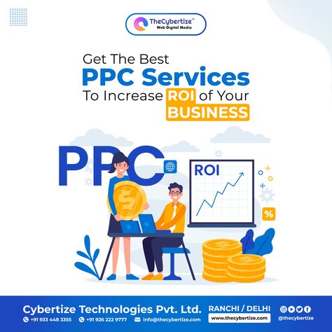 Stay ahead of the competition with our PPC advertising services! Let us help you reach your ideal customers and drive more conversions. Reach Us Out Now: Cybertize Technologies Pvt. Ltd. 📩 info@thecybertize.com 🌐 https://thecybertize.com/ 📞 : +91 9262229777 Helpline no: +91 9334483355 . . . #PPC #ppcadvertising #ppcmarketing #ppcservices #ads #adsfb #adsonreels #media #conversion #conversionrates #business #services #ROI #IncreaseROI #TheCybertize Website Software, Data Driven Marketing, Ecommerce Website Development, Digital Marketing Design, Advertising Company, Ppc Advertising, Website Development Company, Best Digital Marketing Company, Digital Landscape