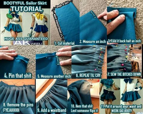 Sailor moon skirts *^* Diy Fantasia, Moon Costume, Costume Carnaval, Diy Cosplay, Diy Kostüm, Costume Tutorial, Sailor Moon Cosplay, Skirt Tutorial, Trendy Sewing