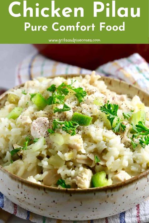 Chicken Rice Avocado Recipes, Chicken Perlo Rice Recipe, Chicken Perlo Rice, Chicken Perlo Recipe, Chicken Perlo, Chicken Pilau, Pilau Recipe, Chicken Bog, Chicken Main Dish Recipes