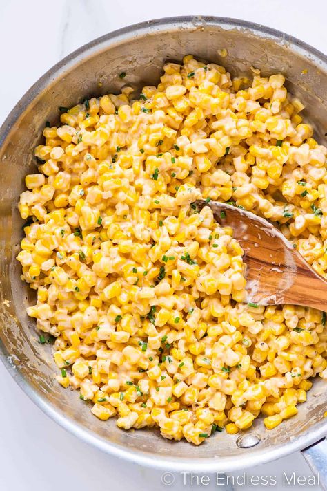 Honey Butter Skillet Corn, Corn Side, Skillet Corn, Corn Side Dish, Buttered Corn, Tofu Dishes, Creamy Corn, Easy Side Dish, Corn Recipes