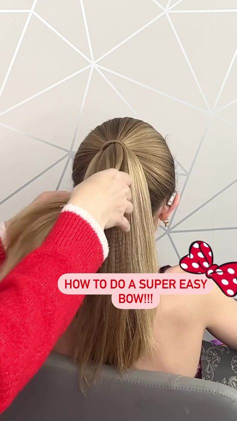 Sweethearts Hair - How to do bow with hair (easy way) 🎀 Bow With Hair, Bow Hairstyle Tutorial, Twins Tips, Stacked Hairstyles, Sweethearts Hair, Easy Hair Bows, Bow Bun, Easy Bow, Bridemaids Hairstyles