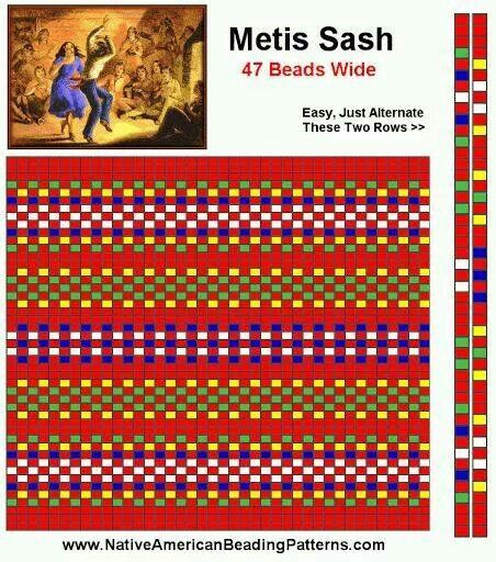 Metis Sash pattern Bead Looming Patterns, Metis Sash, Metis Beadwork Patterns, Looming Patterns, Fillet Crochet Charts, Metis Beading, Metis Beadwork, Inkle Weaving Patterns, Floral Beadwork