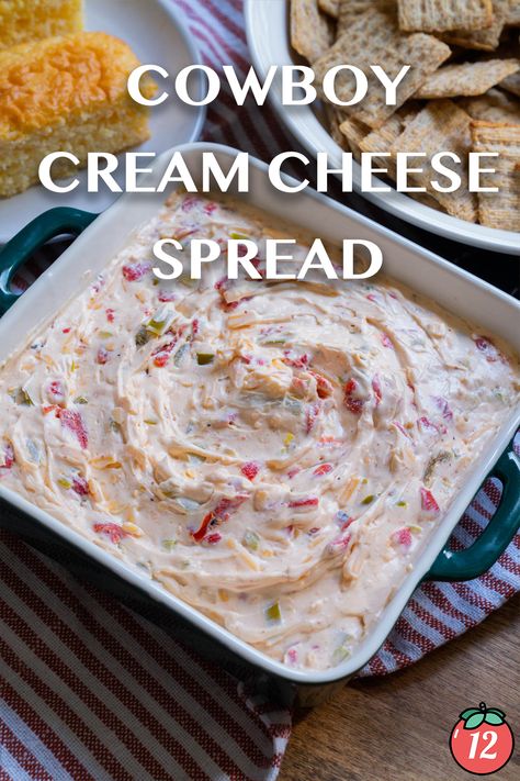 Cowboy Cream Cheese Spread | 12 Tomatoes Cream Cheese Pimento Cheese, Cream Cheese Ideas Appetizers, Hot Appetizers Easy, Cheese Spreads Recipes, Cream Cheese Filling For Peppers, Cowboy Candy Dip Cream Cheeses, Cream Cheese Smear Recipe, Cowboy Cream Cheese Dip, Pepperchini Dip