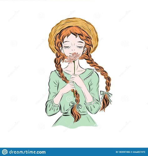 How To Draw Braids, Hair Illustration, Two Braids, Girls Illustration, Drawing For Kids, Art Girl, Fashion Illustration, Braided Hairstyles, Stock Vector