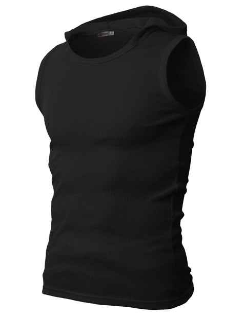 Slim Fit Hoodie, Mens Fashion Dressy, Rib Tank Top, Athleisure Men, Top Clothing, Ribbed Tank Tops, Tank Top Hoodie, Sleeveless Tshirt, Casual Tank Tops