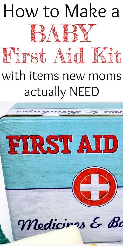 DIY baby first aid kit! The BEST baby shower gift or idea for new moms and moms-to-be. Stock up on items you'll REALLY use for your baby in the first years! #baby #babies #newmom #newborn #firstaidkit #newparents #babyhealth #newborncare #newparentadvice #babyshowerideas #babyshowergifts #babyshowergiftideas Newborn Care Package, Baby First Aid Kit, Newborn Baby Ideas, Baby Constipation, Baby Development Chart, 5 Month Old Baby, Medicine Kit, Baby Development Activities, Baby Acne