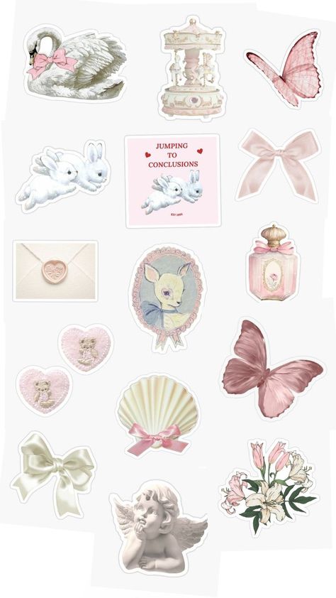 Girly Stickers, Creative Book Cover Designs, Creative Book Covers, Iphone Stickers, Scrapbook Printing, Cute Coquette, Collage Scrapbook, Iphone Case Stickers, Coquette Pink