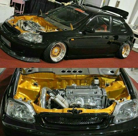 Engine Bay Paint Ideas, Jdm Garage, Civic Sir, Modded Cars, Jdm Honda, Red Engine, Jdm Wallpaper, Hot Weels, Honda Civic Hatchback