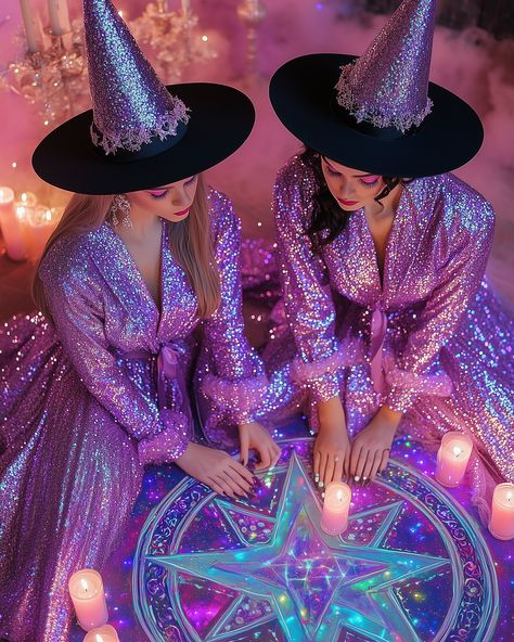 Sparkly Witch Craft 🧙🏻‍♀️✨💖 Disco Witch, Retro Witch, Angelcore Aesthetic, Witch Craft, Witch Magic, Gothic Horror, Witch Aesthetic, Cool Halloween Costumes, Pastel Aesthetic